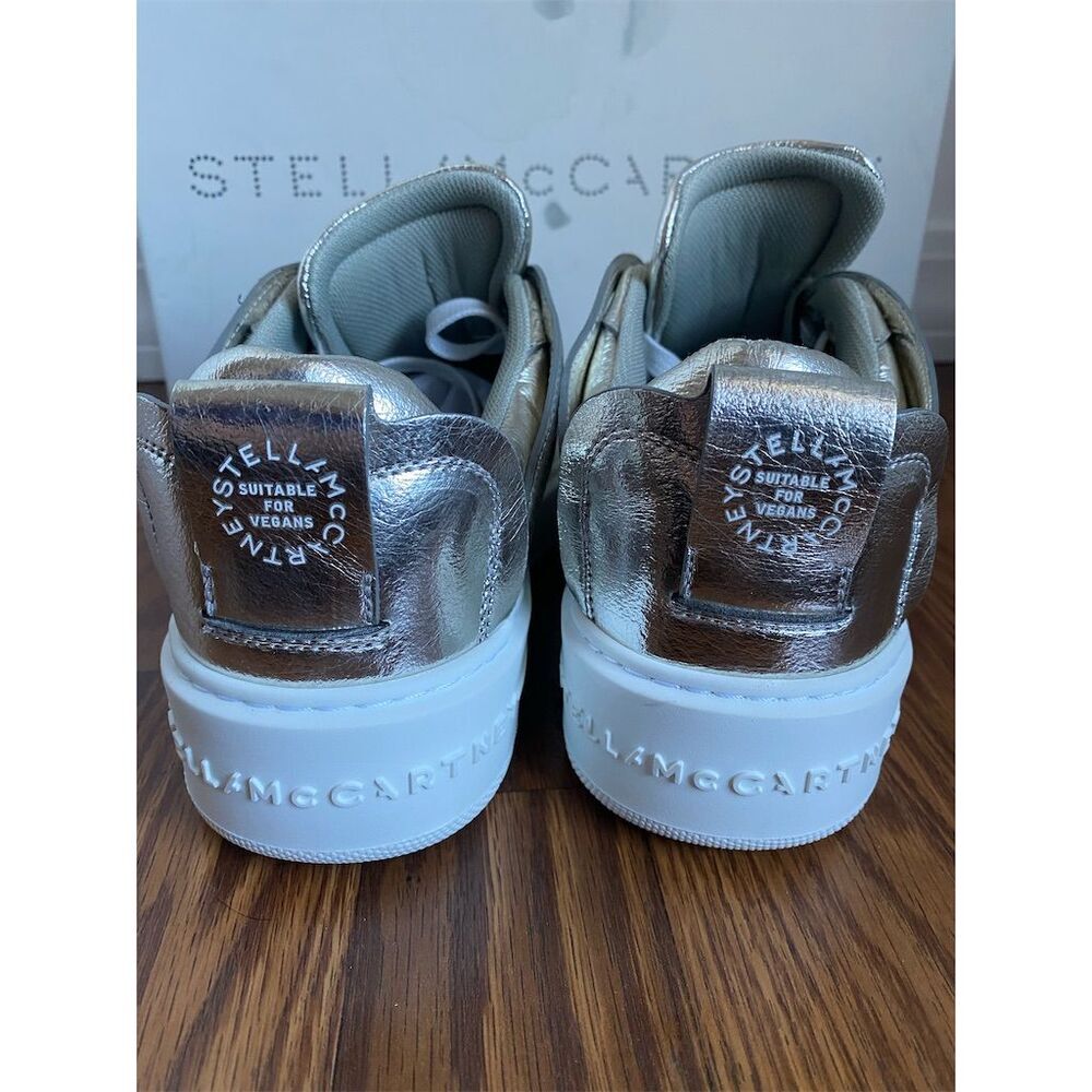 Stella McCartney Metallic Silver Platform Athletic Sneakers - Picture 7 of 10
